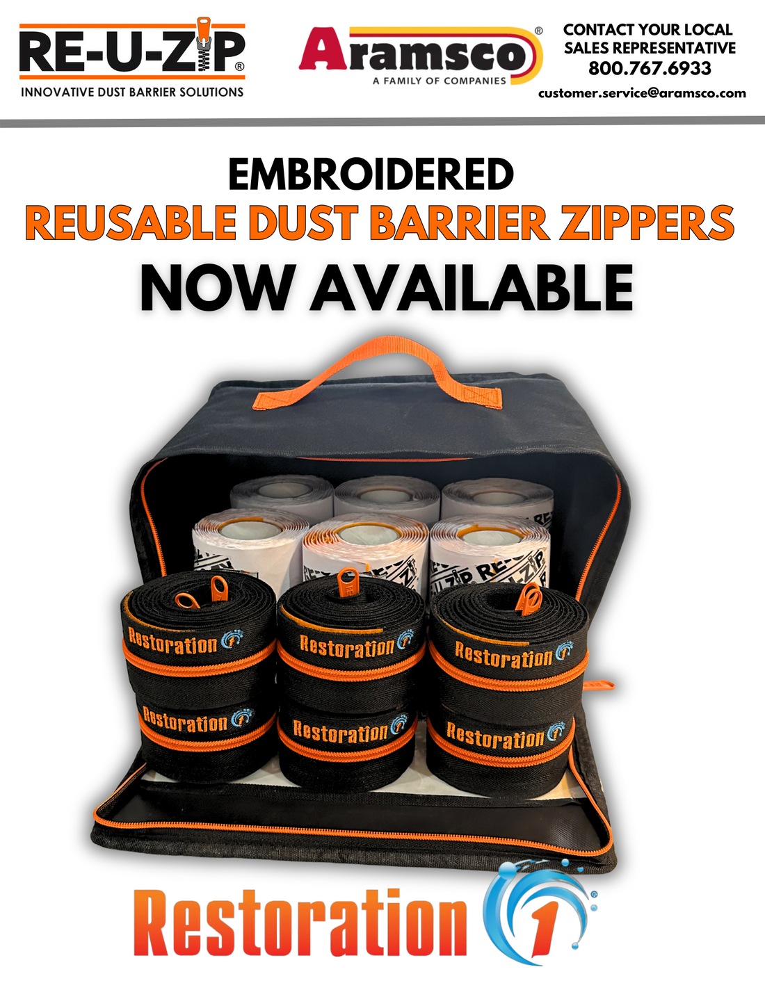 Restoration 1 Embroidered Reusable Dust Barrier Zippers - NOW AVAILABLE AT ARAMSCO