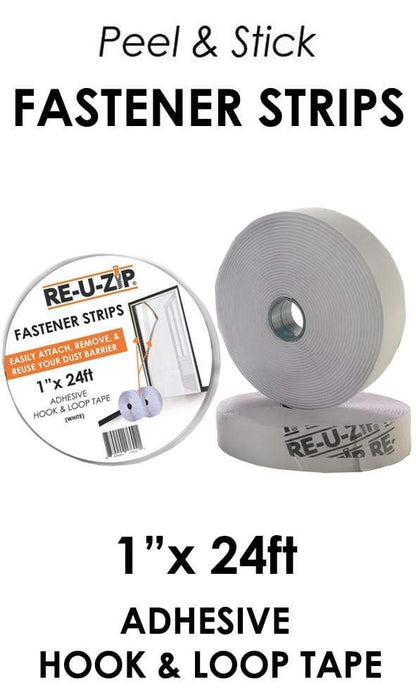 RE-U-ZIP DUST BARRIER SYSTEM 5 x 9 FT Barrier + 24 FT Fastener Strips RE-U-ZIP™ ROLL-UP ZIPPER DOOR KIT |  Ultra-Clear & Fire-Rated