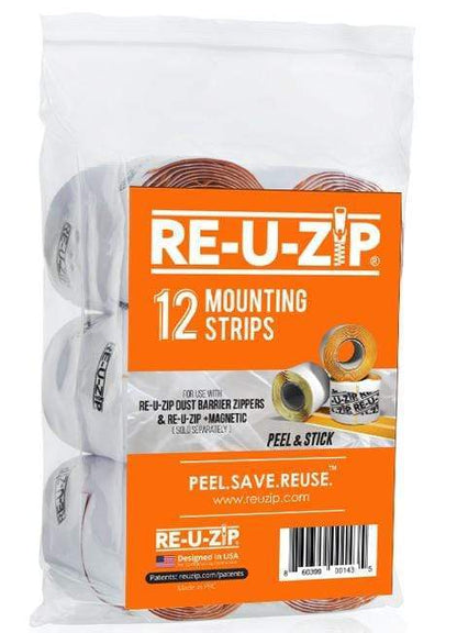 RE-U-ZIP DUST BARRIER SYSTEM Construction RE-U-ZIP™ MOUNTING STRIPS -12 PACK