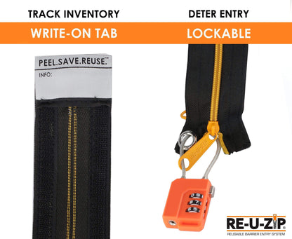 RE-U-ZIP DUST BARRIER SYSTEM Construction RE-U-ZIP™ REUSABLE DUST BARRIER ZIPPERS | 6 PACK (requires mounting strips)