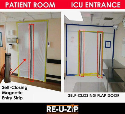 RE-U-ZIP™ INNOVATIVE DUST BARRIER SOLUTIONS RE-U-ZIP™ Reusable Magnetic Entry Strip (Requires Mounting Strips)